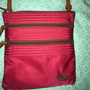 Dooney & Bourke Burgundy Hipster. Pink inside.